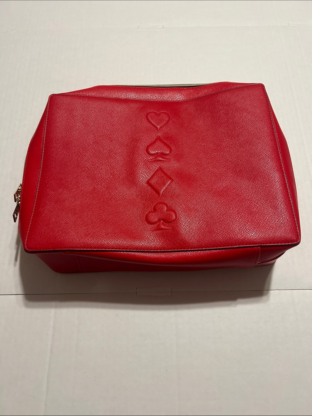 Estee Lauder Red Playing Cards Makeup Weekender Travel Toiletries Bag size Large